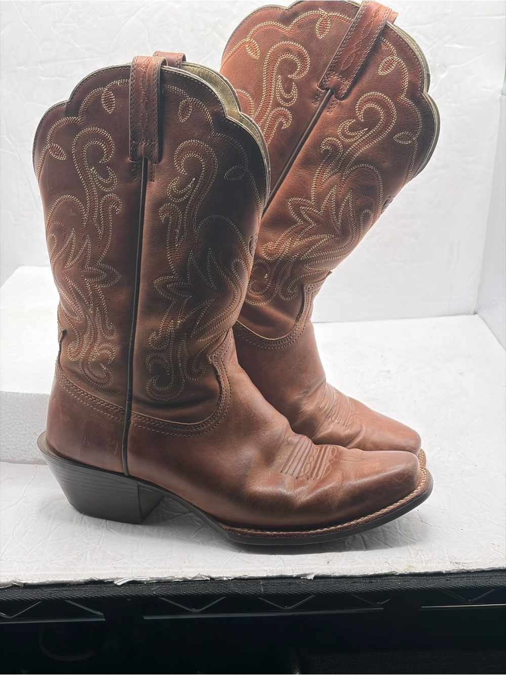 Ariat Legend 15845 Women’s Brown Leather Cowboy Boots Size 7.5 B Square Toe
